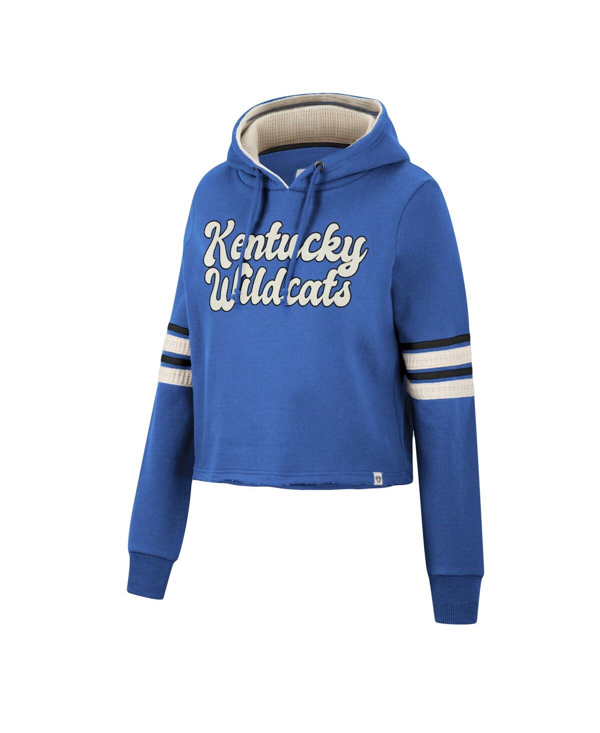 Shop Colosseum Women's  Royal Kentucky Wildcats Retro Cropped Pullover Hoodie