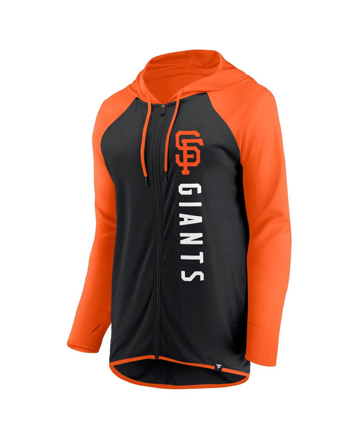 Fanatics Women's  Black, Orange San Francisco Giants Forever Fan Full-zip Hoodie Jacket In Black,orange
