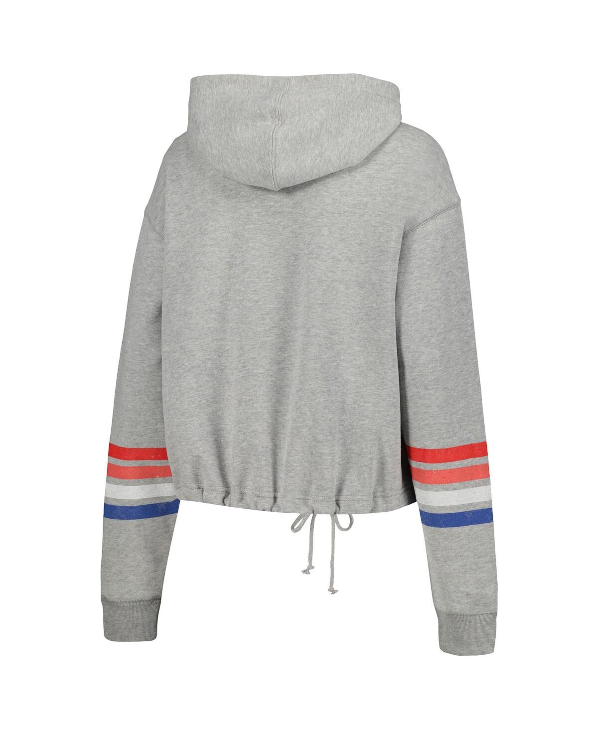 47 BRAND WOMEN'S '47 BRAND HEATHER GRAY DISTRESSED NEW ENGLAND PATRIOTS UPLAND BENNETT PULLOVER HOODIE 
