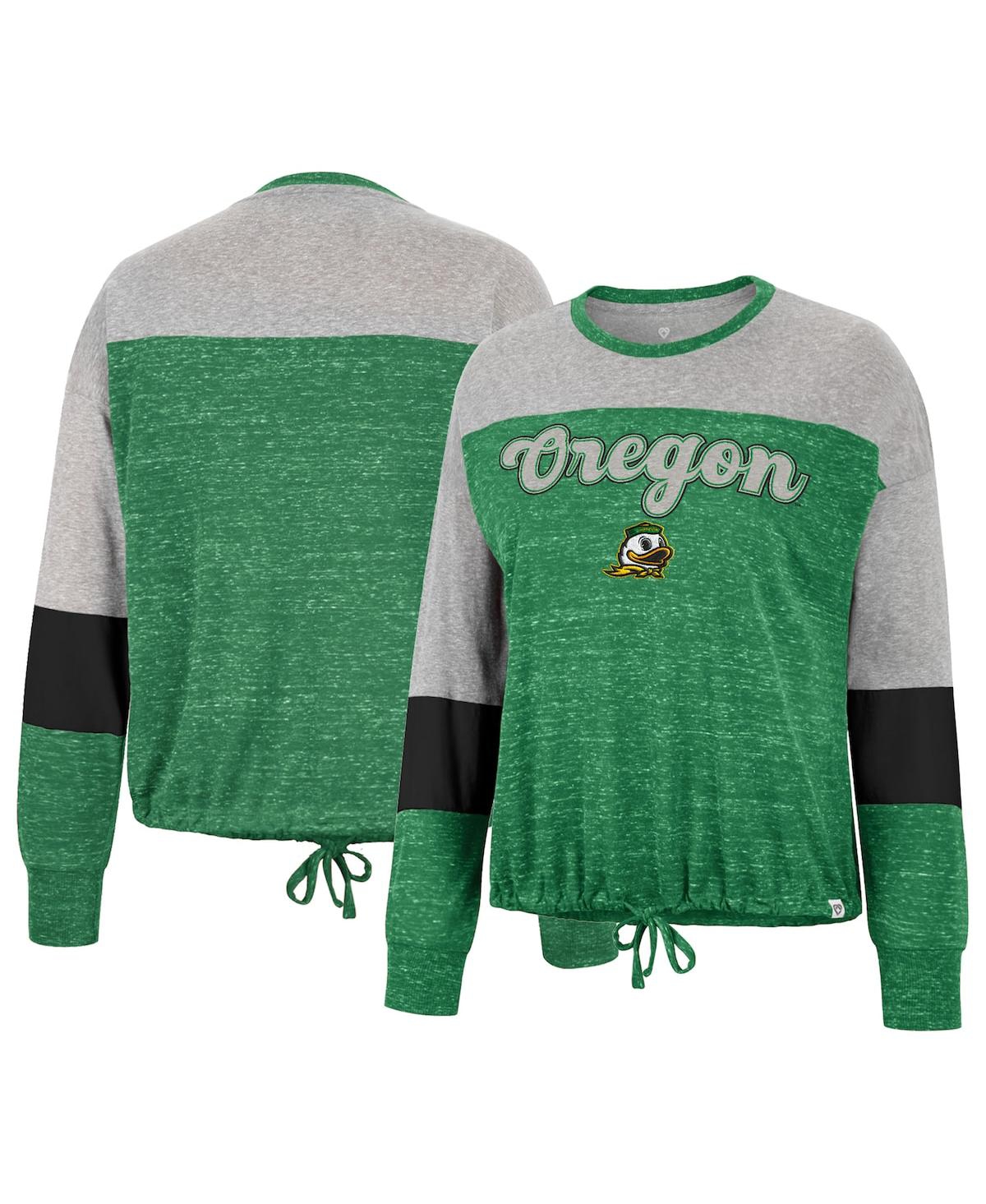 Colosseum Women's  Green Oregon Ducks Joanna Tie Front Long Sleeve T-shirt
