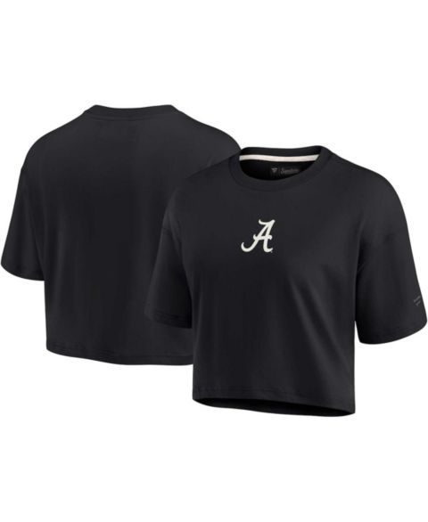 Женская футболка Fanatics Signature Black Alabama Crimson Tide Super Soft Boxy Cropped
