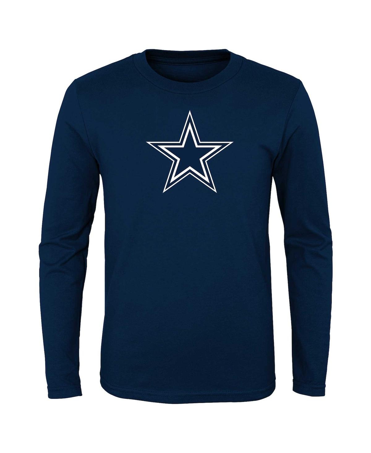 Shop Outerstuff Big Boys Navy Dallas Cowboys Primary Logo Long Sleeve T-shirt