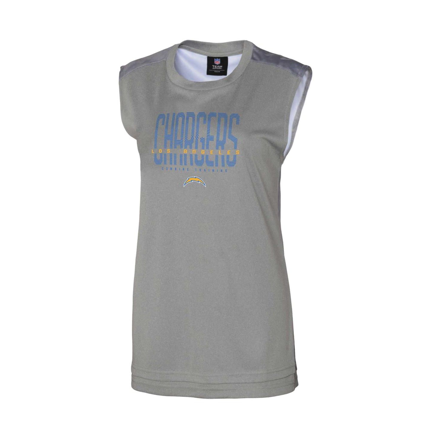Женский топ Outerstuff Gray Los Angeles Chargers No Sweat Tank Top — фото 3