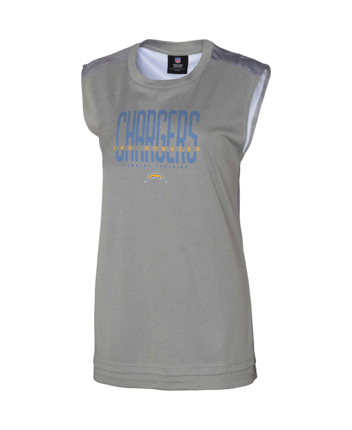 Shop Outerstuff Women's Gray Los Angeles Chargers No Sweat Tank Top