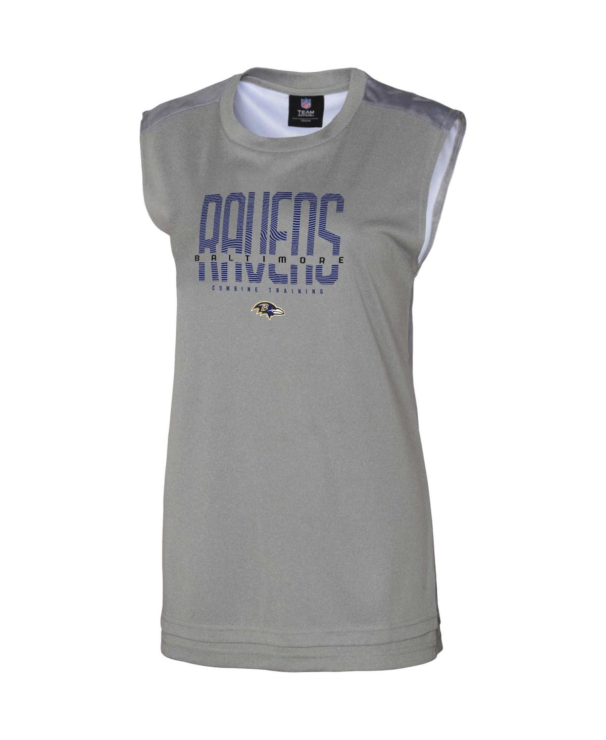 Shop Outerstuff Women's Gray Baltimore Ravens No Sweat Tank Top