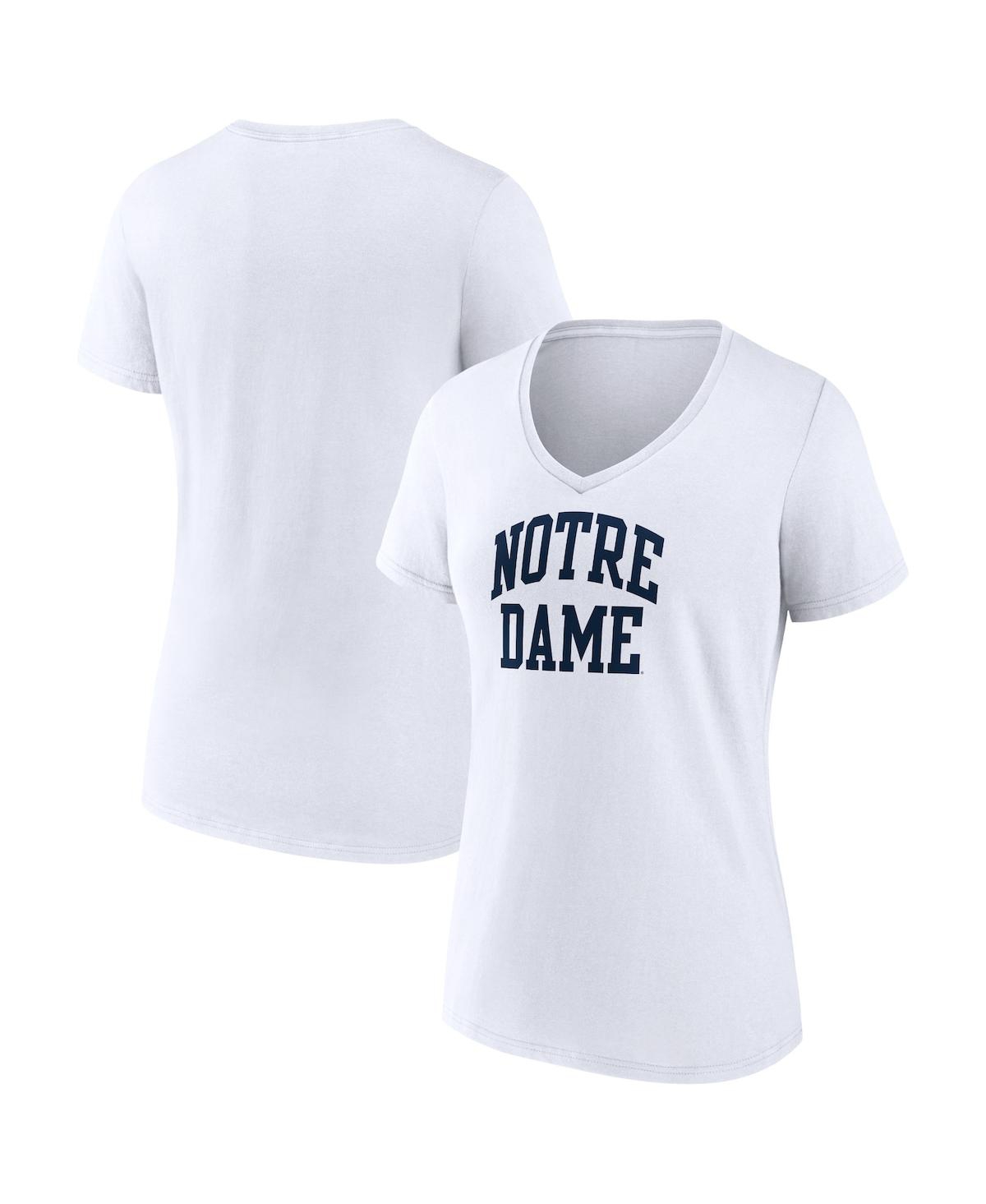 Fanatics Women's  White Notre Dame Fighting Irish Basic Arch V-neck T-shirt