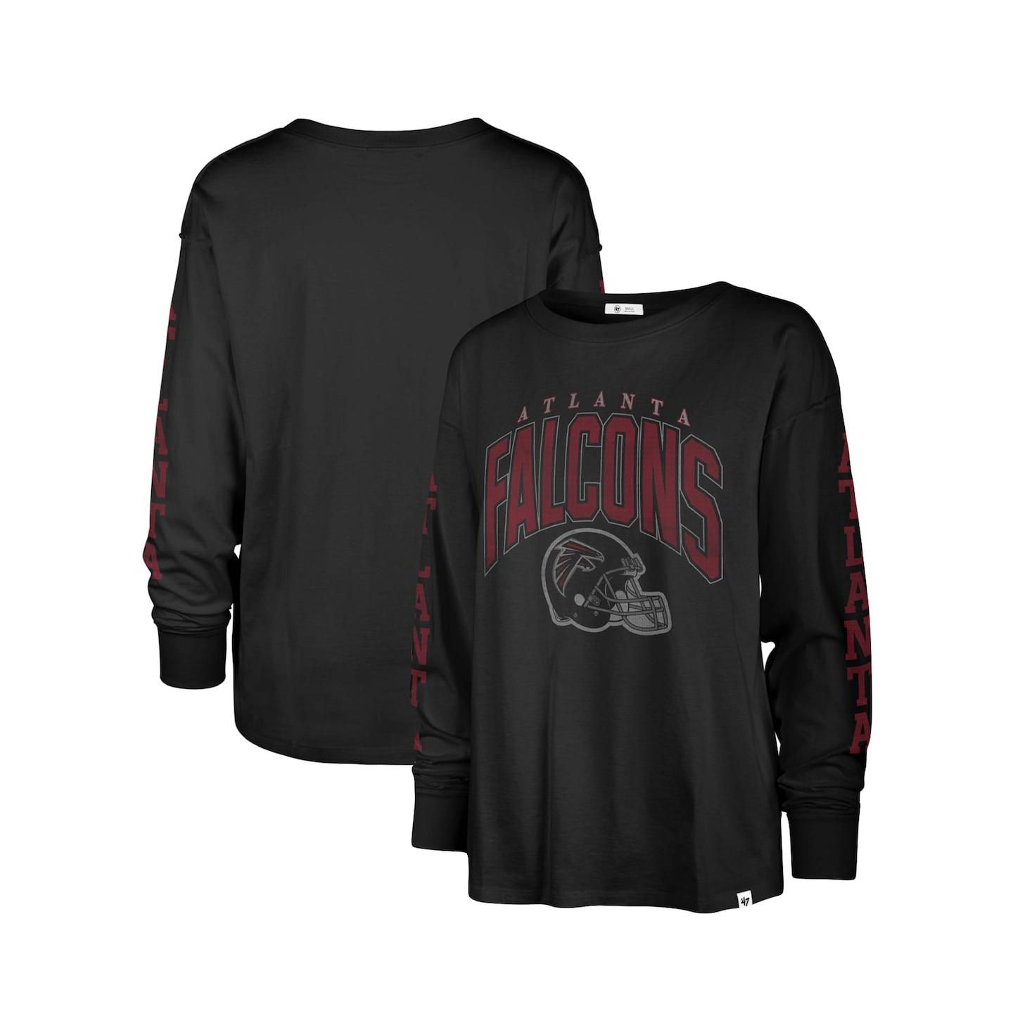 Женская футболка '47 Brand Black Distressed Atlanta Falcons Tom Cat Long Sleeve — фото 1