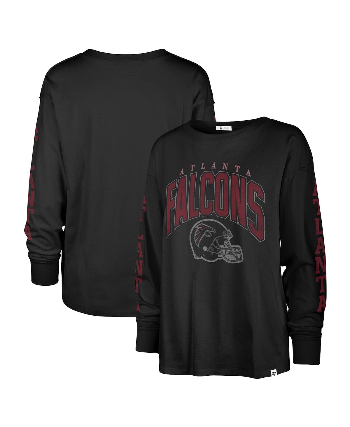 47 Brand Women's ' Black Distressed Atlanta Falcons Tom Cat Long Sleeve T-shirt