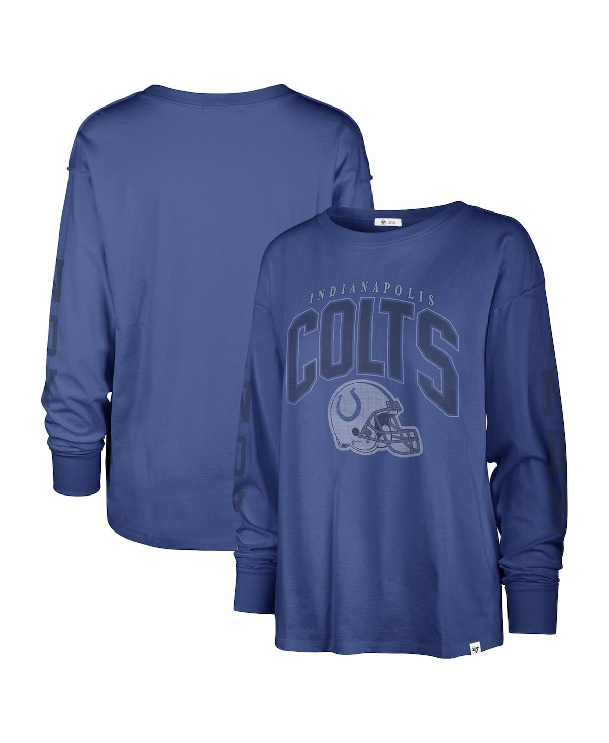 47 Brand Women's ' Royal Distressed Indianapolis Colts Tom Cat Long Sleeve T-shirt
