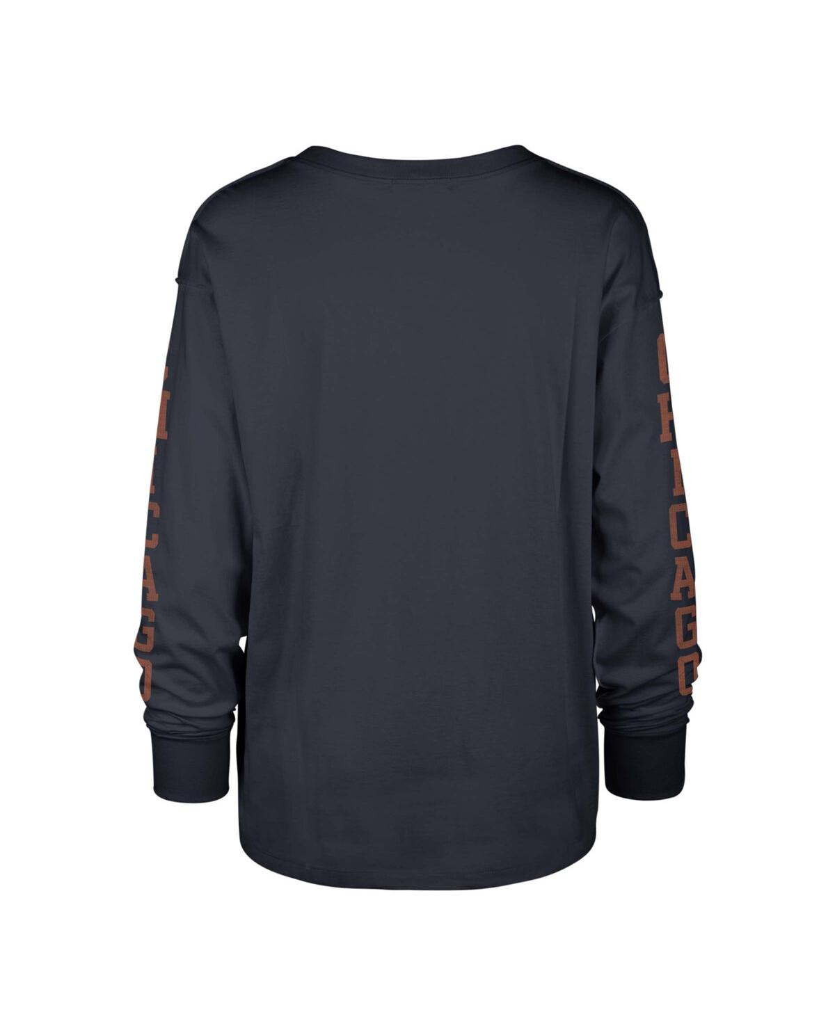 47 BRAND WOMEN'S '47 BRAND NAVY DISTRESSED CHICAGO BEARS TOM CAT LONG SLEEVE T-SHIRT 