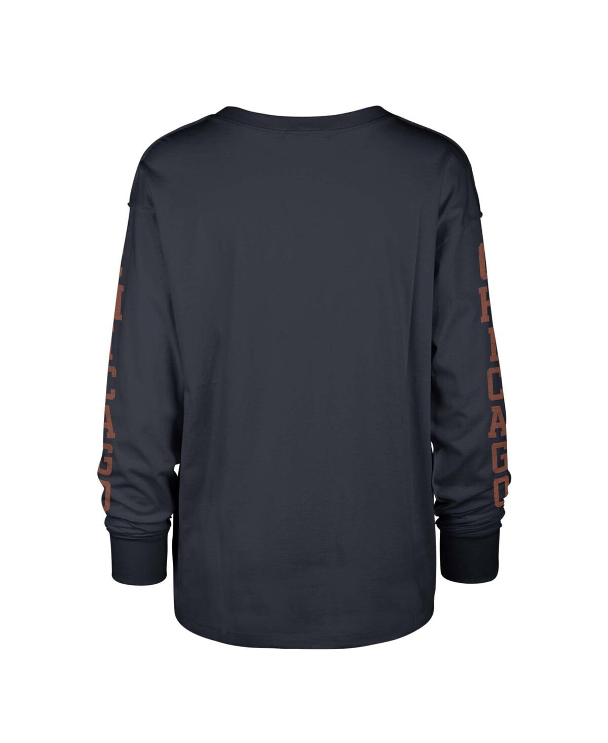 Shop 47 Brand Women's ' Navy Distressed Chicago Bears Tom Cat Long Sleeve T-shirt