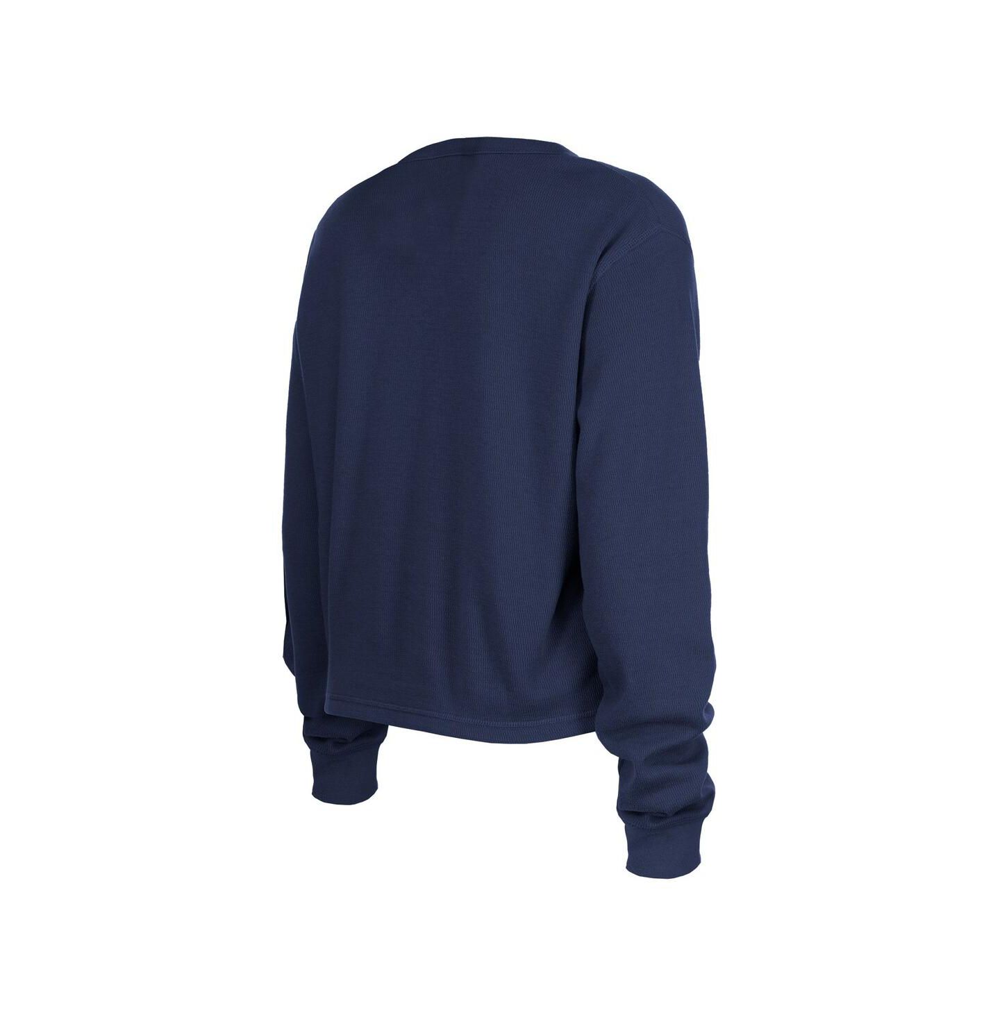 Женская футболка New Era Navy Tennessee Titans Thermal Crop Long Sleeve — фото 3
