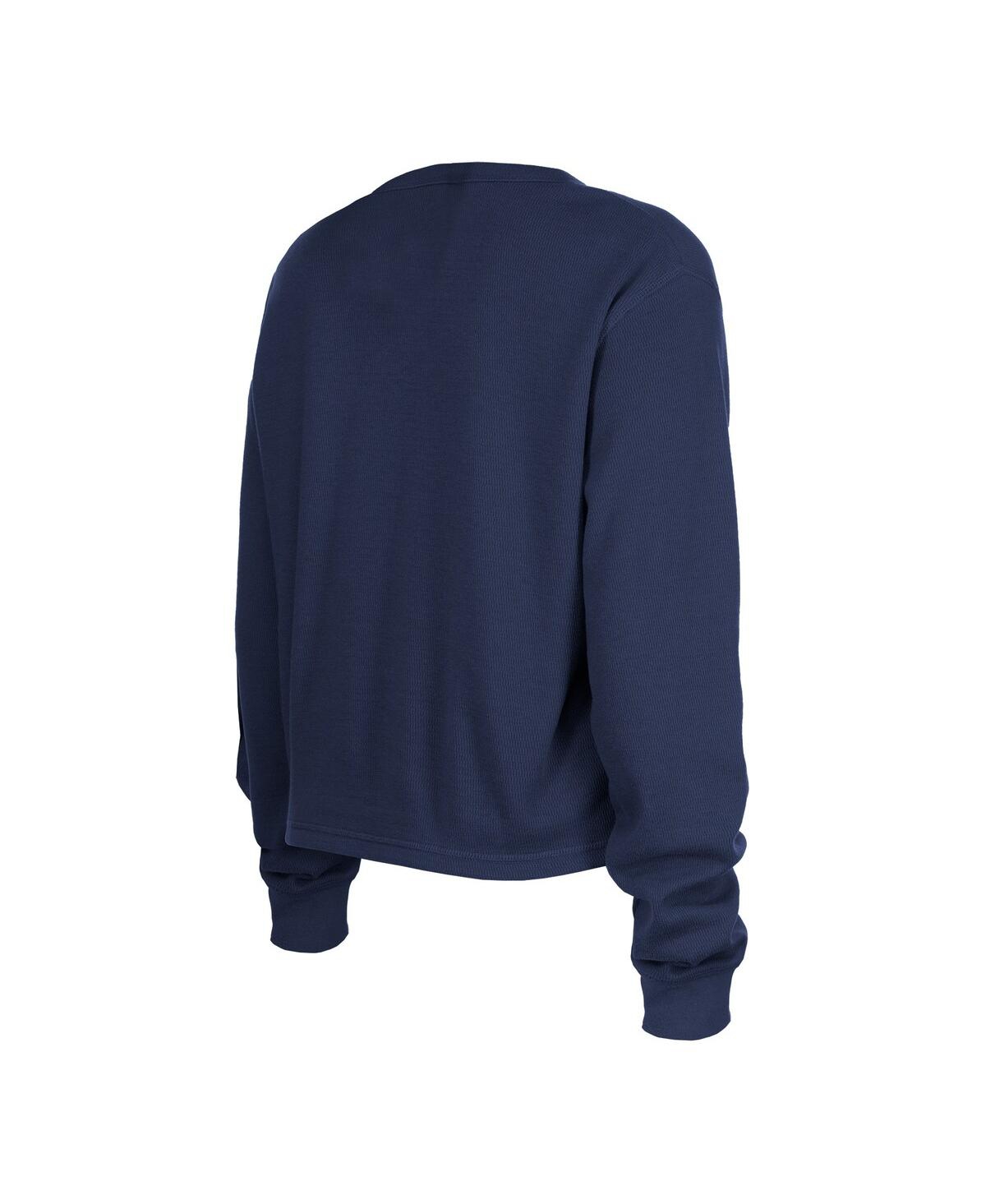 Shop New Era Women's  Navy Tennessee Titans Thermal Crop Long Sleeve T-shirt