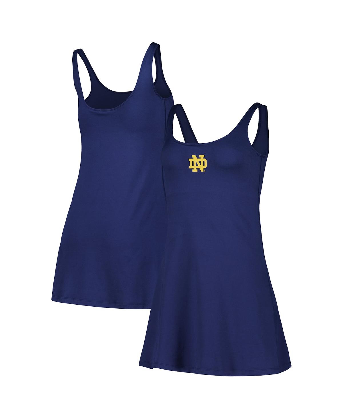 Shop Zoozatz Women's  Navy Notre Dame Fighting Irish Logo Scoop Neck Dress