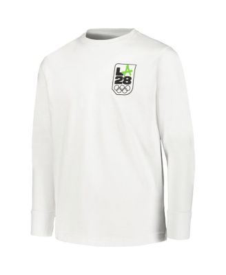 Big Boys White LA28 Summer Olympics Long Sleeve T-shirt