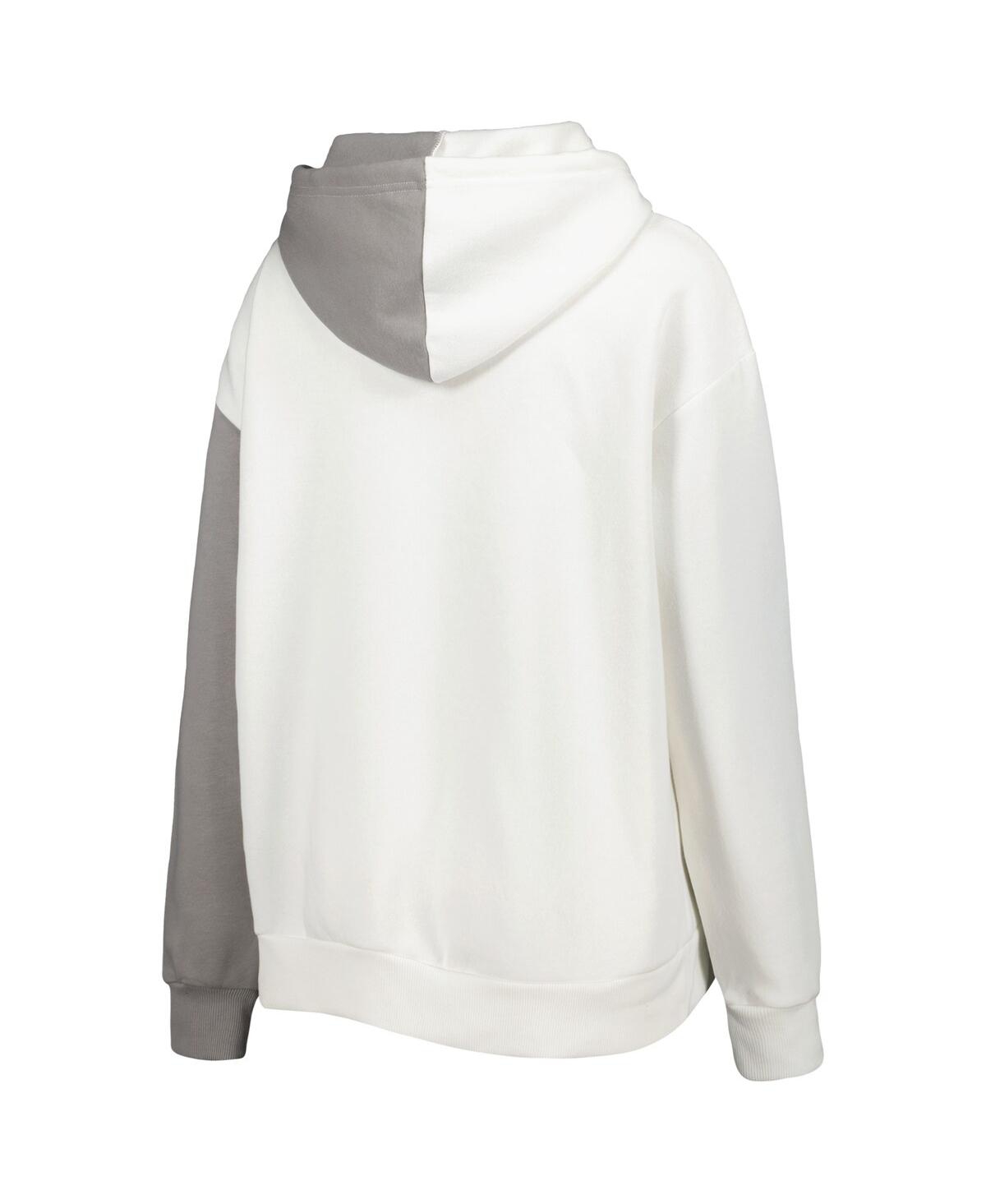 Women's Gameday Couture White Distressed Michigan State Spartans Split Pullover Hoodie - White