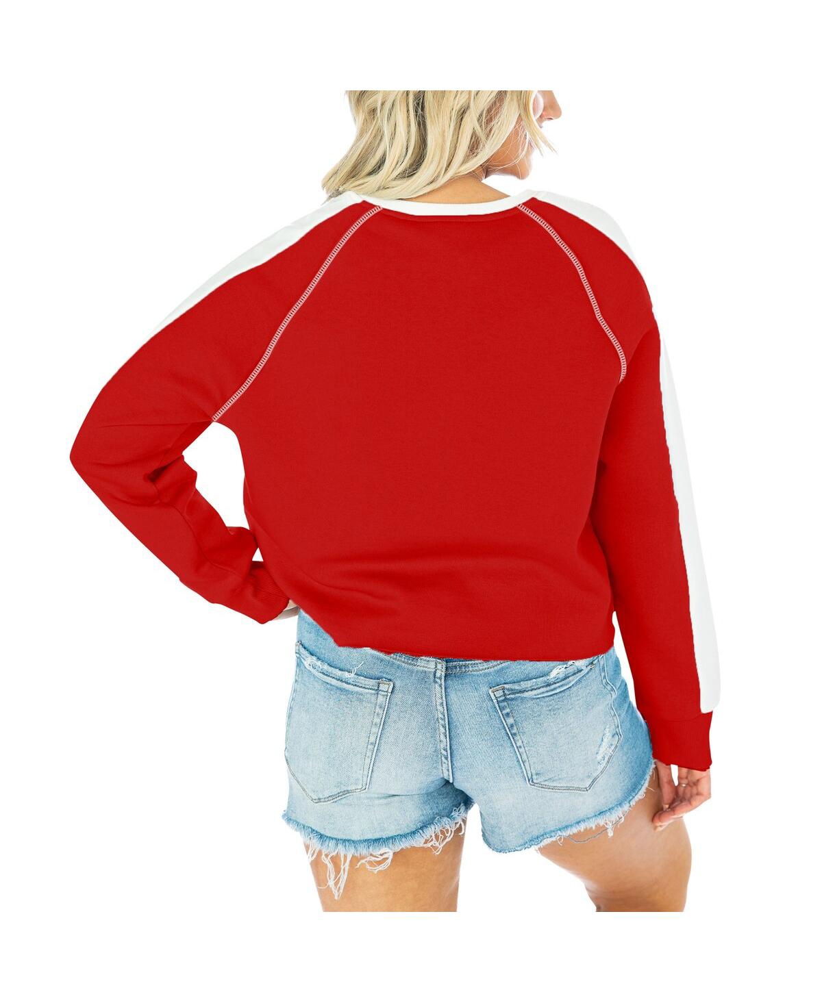 Shop Gameday Couture Women's  Red Georgia Bulldogs Blindside Raglanâ Cropped Pullover Sweatshirt