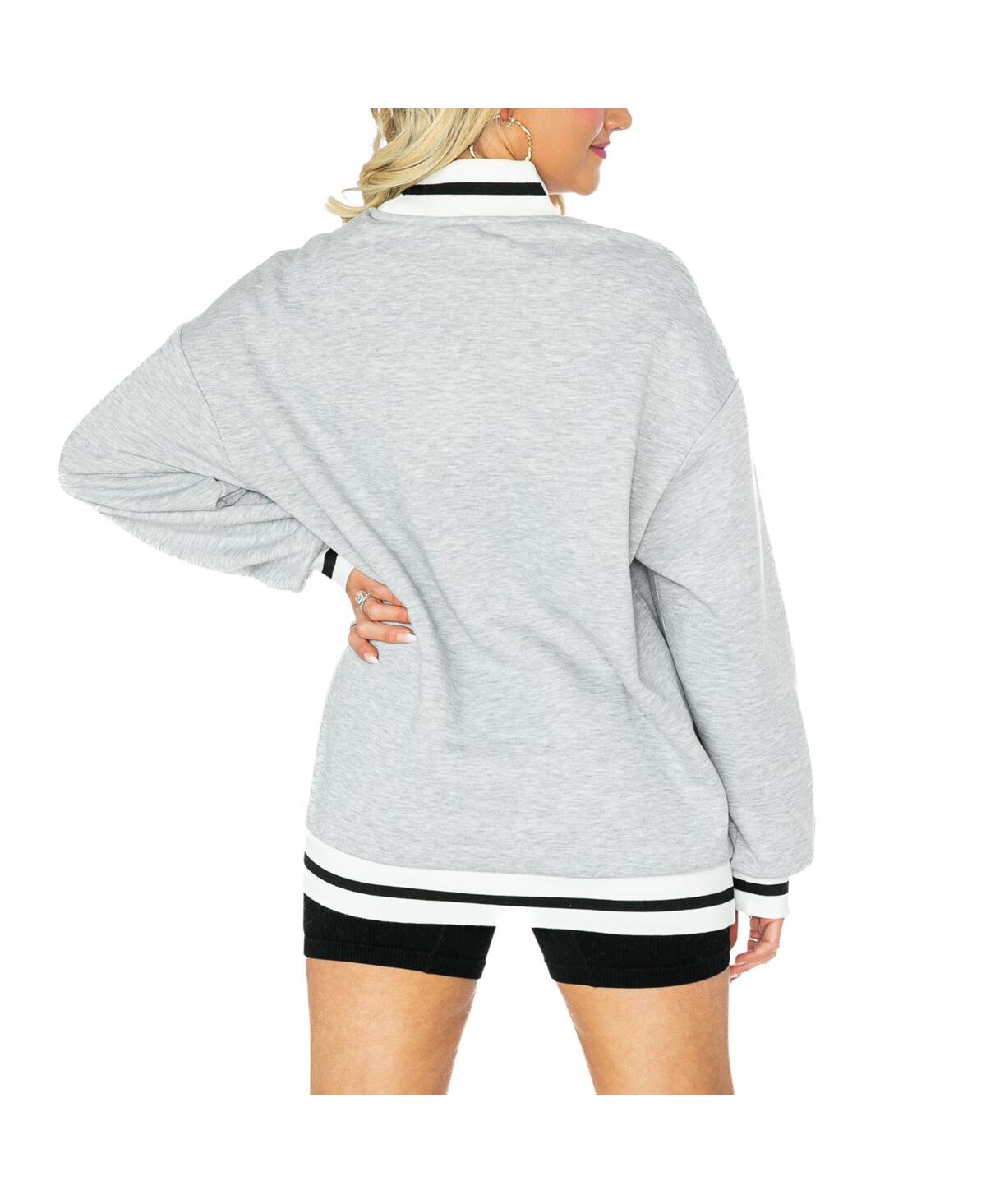 Women's Gameday CoutureGeorgia Bulldogs In It To Win It Sporty Mock Neck Pullover Sweatshirt - Ash