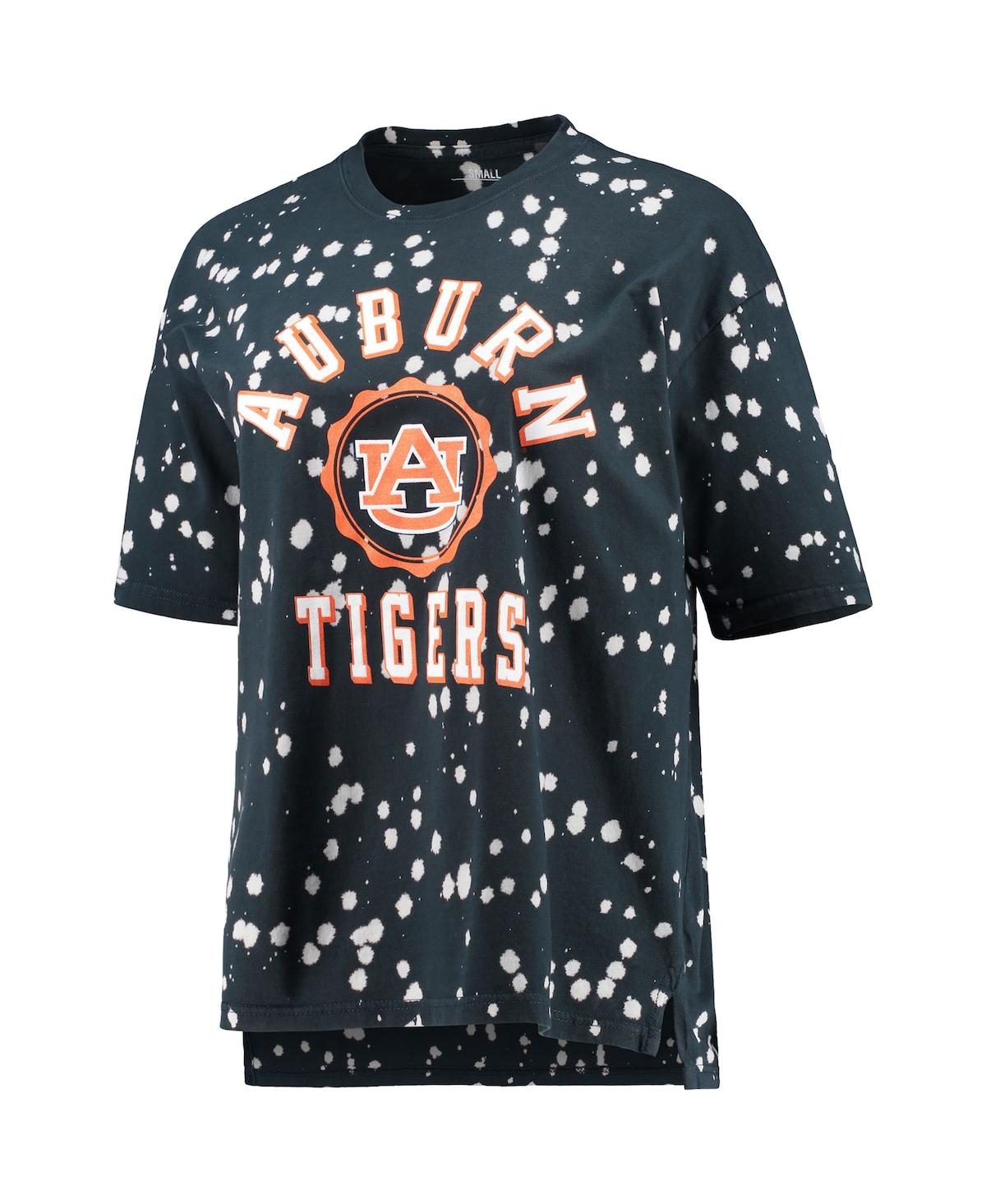 Shop Pressbox Women's  Navy Distressed Auburn Tigers Bishop Bleach Wash T-shirt