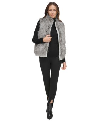 DKNY Women's Sleeveless Faux-Fur Vest - Macy's