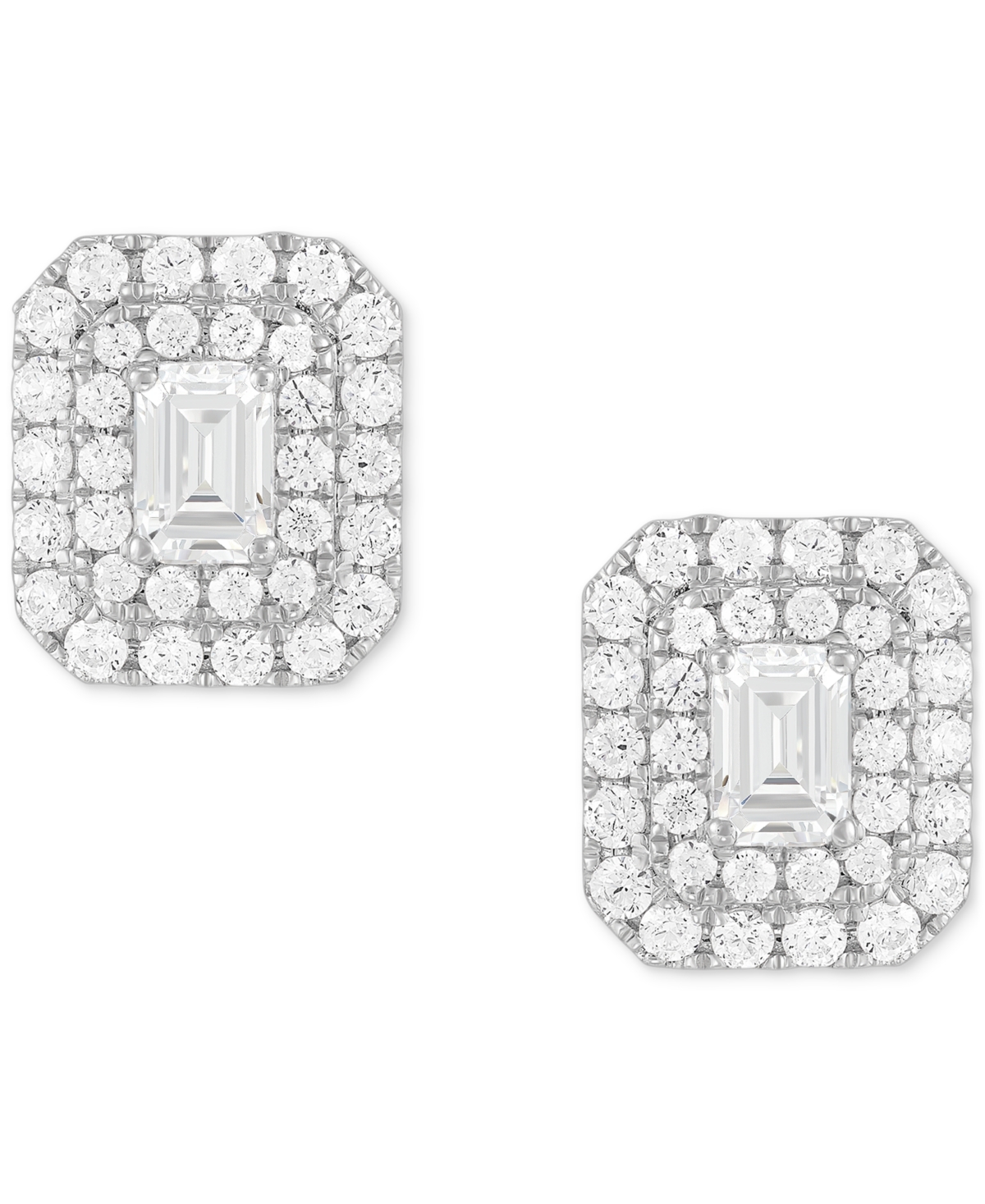 Grown With Love Lab Grown Diamond Square Halo Stud Earrings (1-1/2 Ct. T.w.) In 14k White Gold