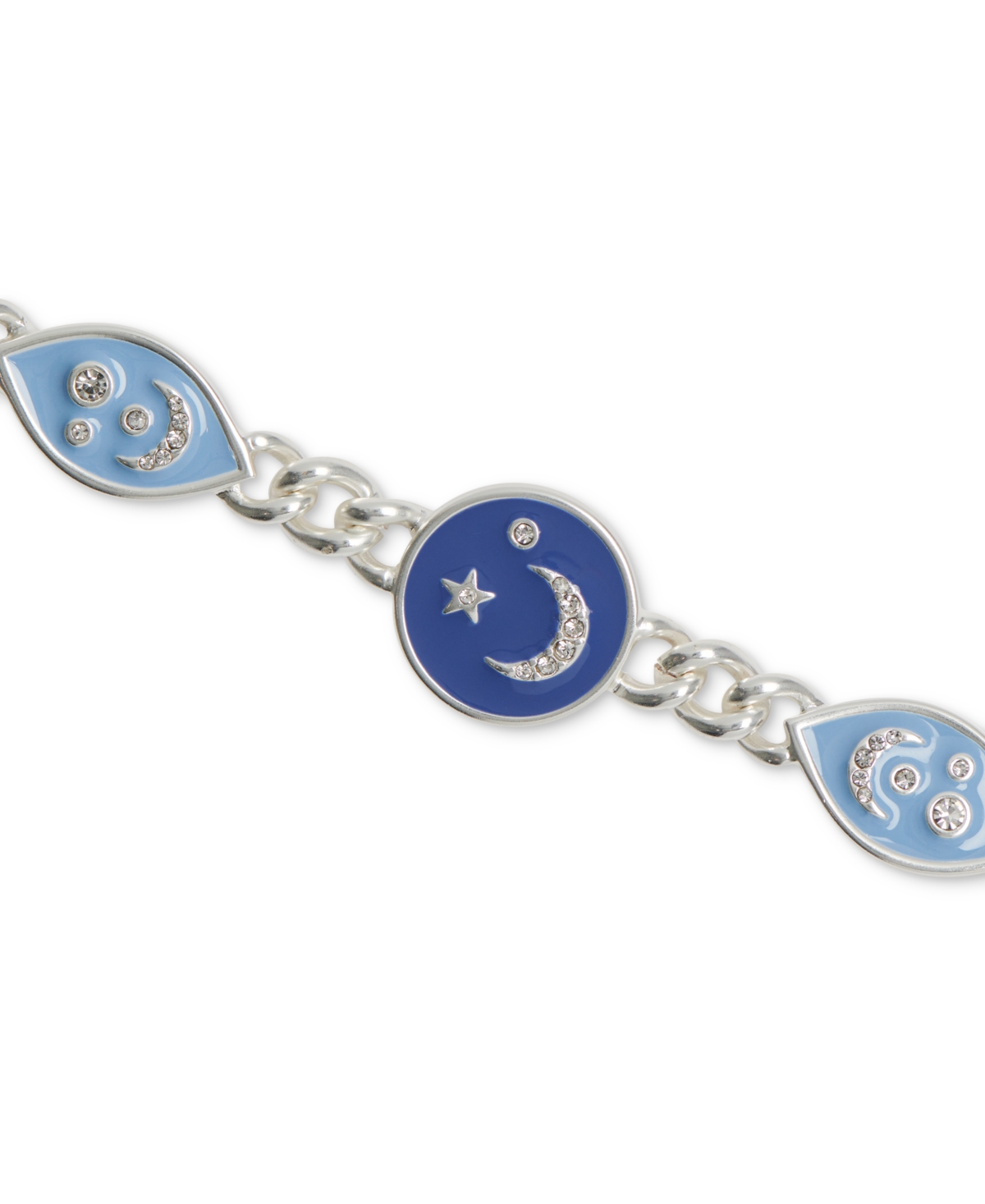 Shop Lucky Brand Silver-tone Pave Color Celestial Charm Link Bracelet In Gold