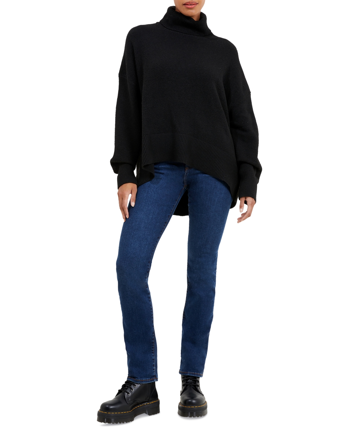 Shop French Connection Women's Vhari Turtleneck Sweater In Black