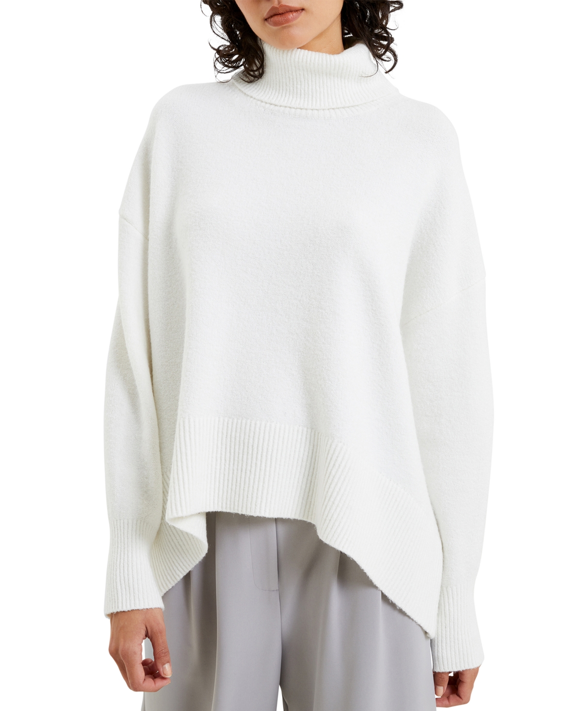 Shop French Connection Women's Vhari Turtleneck Sweater In Winter White