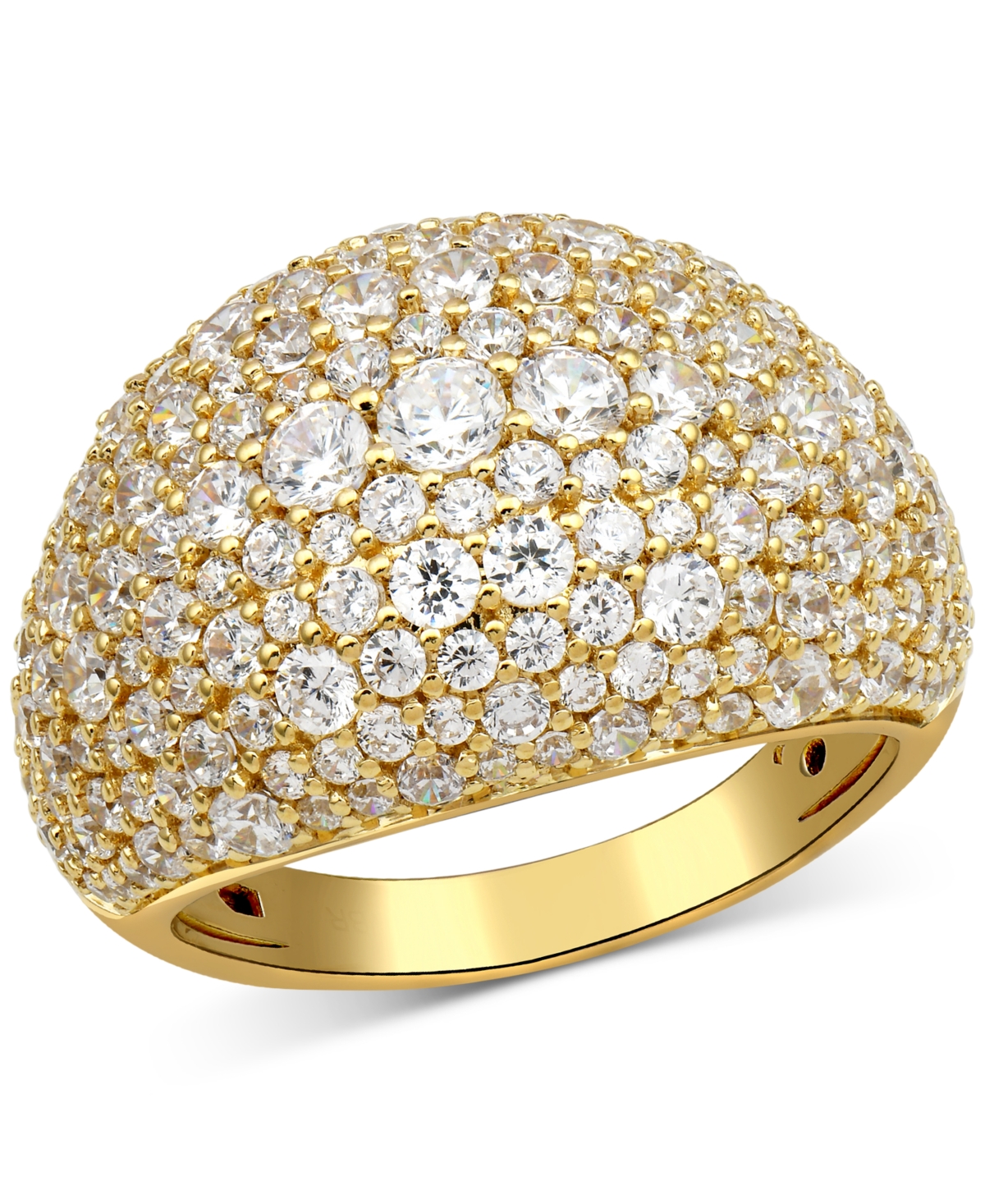 Macy's Diamond Pave Cluster Dome Ring (3 Ct. T.w.) In 10k Gold In K Yellow Gold
