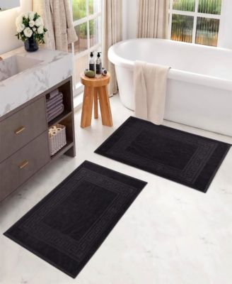 Cotton Greek Key Infinity Border 2-Pc. Bath Rug Set