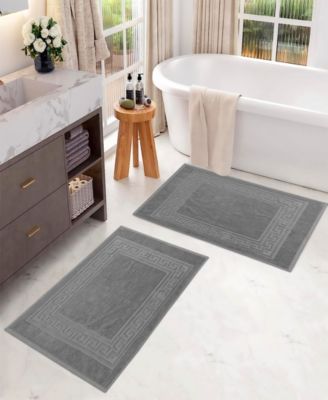 Cotton Greek Key Infinity Border 2-Pc. Bath Rug Set