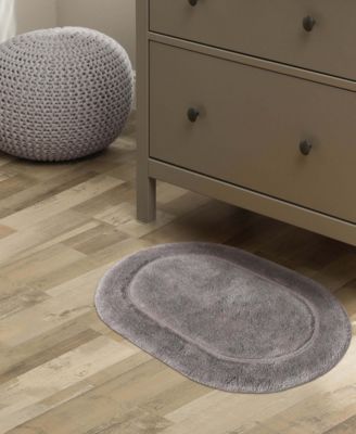 Oval Solid Non-Skid Washable Cotton 2-Pc. Bath Rug Set