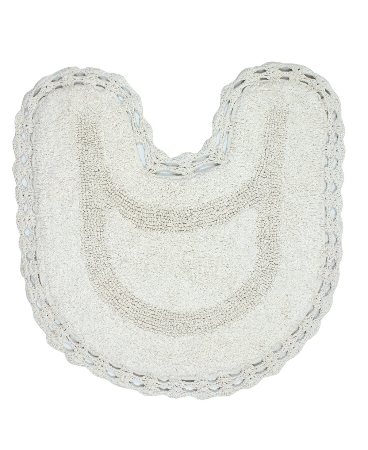 Home Weavers Hampton Crochet Reversible Bath Rug, 20" X 20" In Ivory
