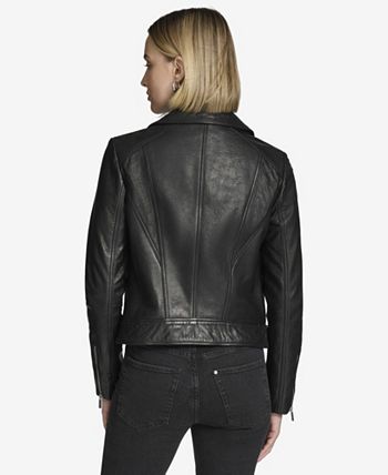 Andrew Marc Black Label Carnegie moto leather Woman's Jacket - Macy's