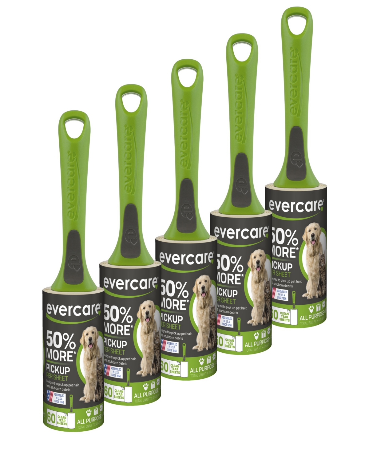 Butler Evercare Pet 60 Layer Lint Roller 5 Pack In Green