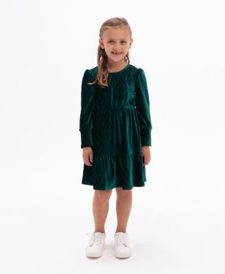 green rib midi dress Sarta Women's Roxy Tiered Velvet Maxi Dress in Green