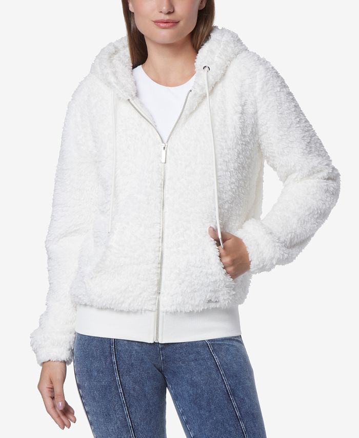 Marc New York Women's Ultra Soft Faux Fur Hooded Zip Up - Macy's