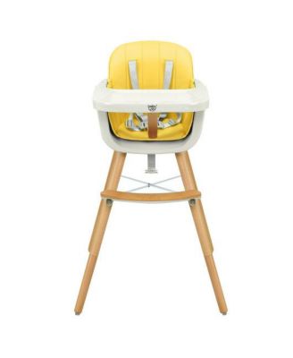 Girls Wooden 3 in 1 Convertible High chair with Cushion
