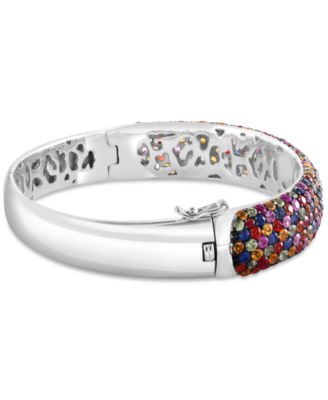 EFFY&reg; Multi-Sapphire Pav&eacute; Bangle Bracelet (13-5/8 ct. t.w.) in Sterling Silver