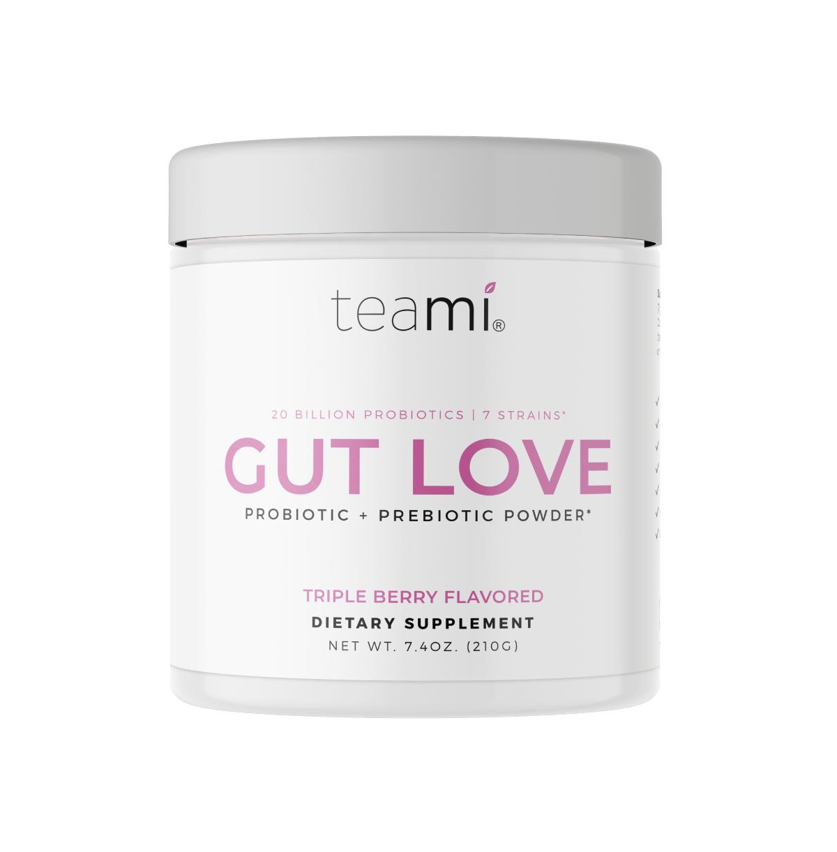 Gut Love Probiotic + Prebiotic Powder- Shelf Stable - 7.4 Oz - Triple-berry