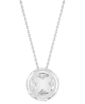 Diamond Halo 18" Pendant Necklace (1/2 ct. t.w.) in 14k White Gold