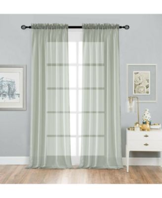 2 Pack Basic Home Rod Pocket Sheer Voile Window Curtains