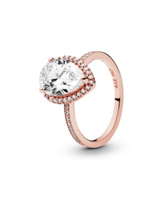 Cubic Zirconia Timeless Sparkling Teardrop Halo Ring