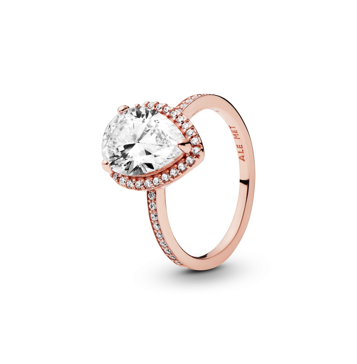 Pandora Cubic Zirconia Timeless Sparkling Teardrop Halo Ring In Rose Gold