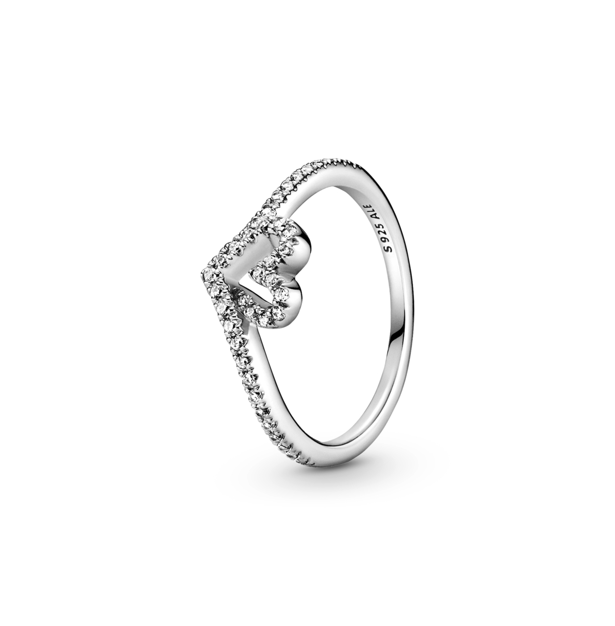 Cubic Zirconia Timeless Wish Sparkling Heart Ring - Silver