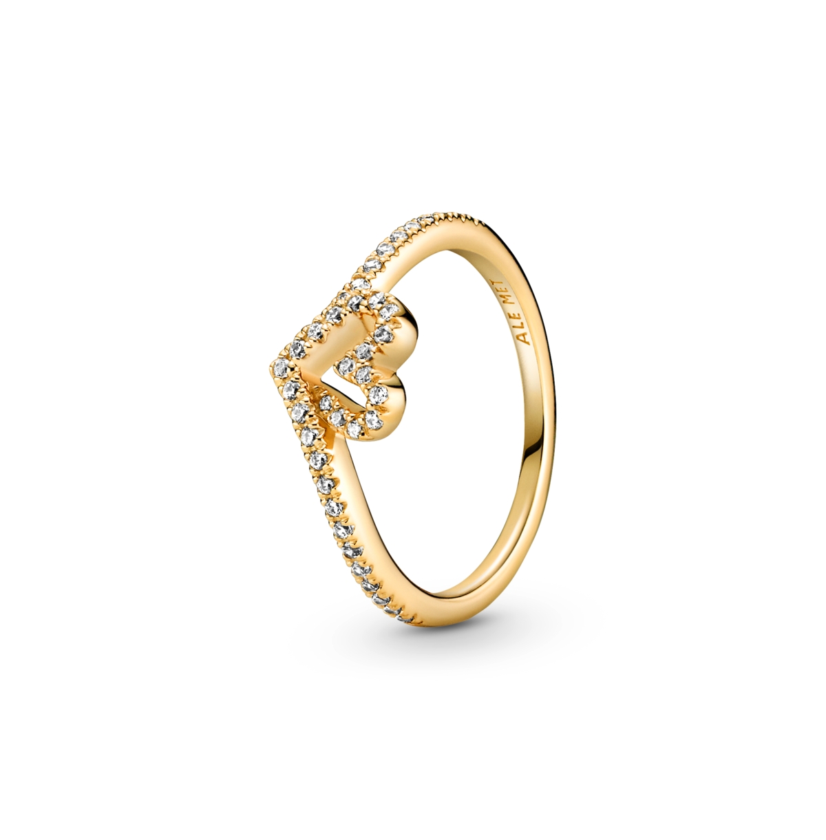 Pandora Cubic Zirconia Timeless Wish Sparkling Heart Ring In Gold