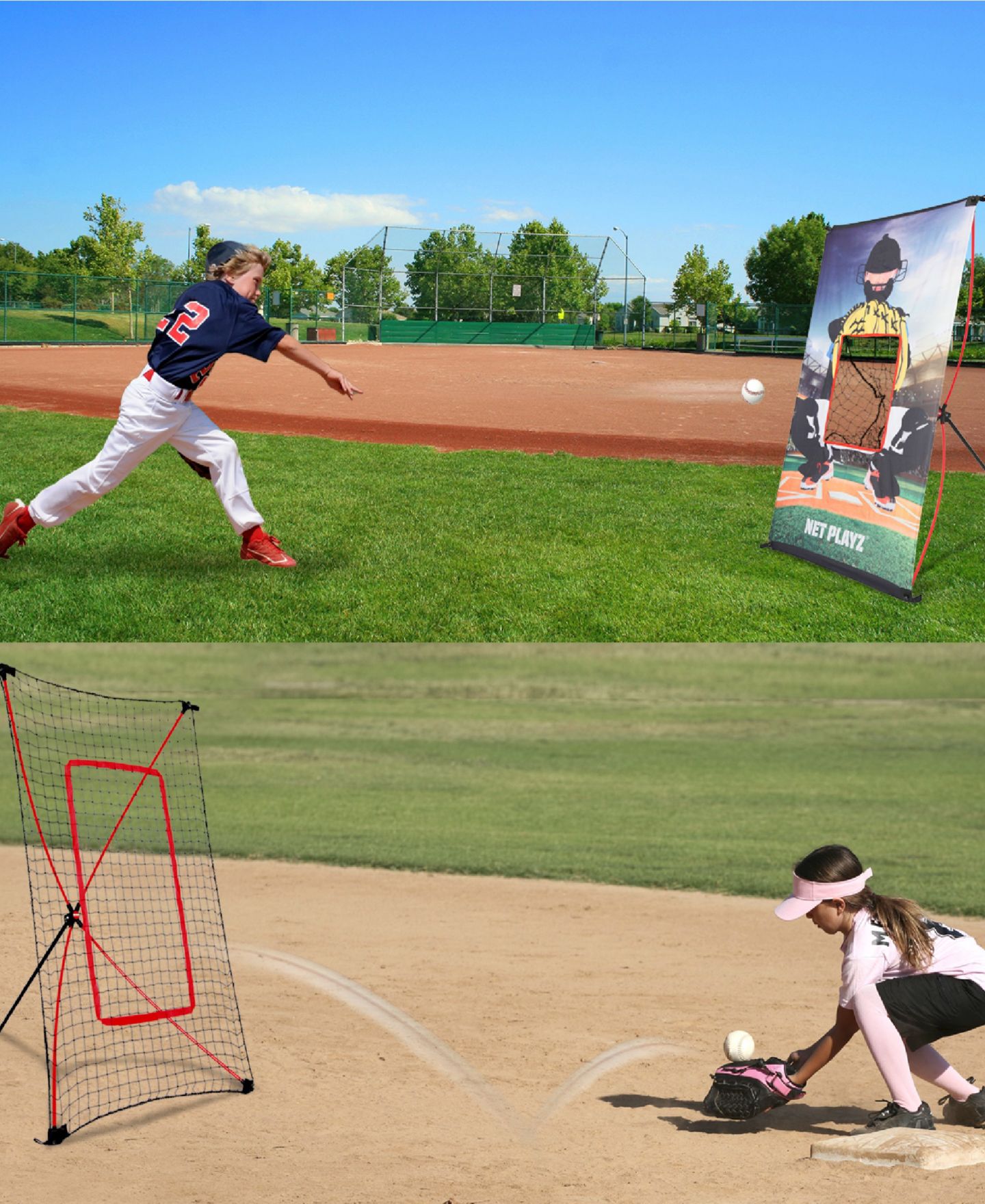 Детская игрушка NET PLAYZ Baseball Training Rebound Pitchback Net w/Target, 3' x 5', 2-in-1 Pitching & Rebounder, Foldable, от 3 лет — фото 5