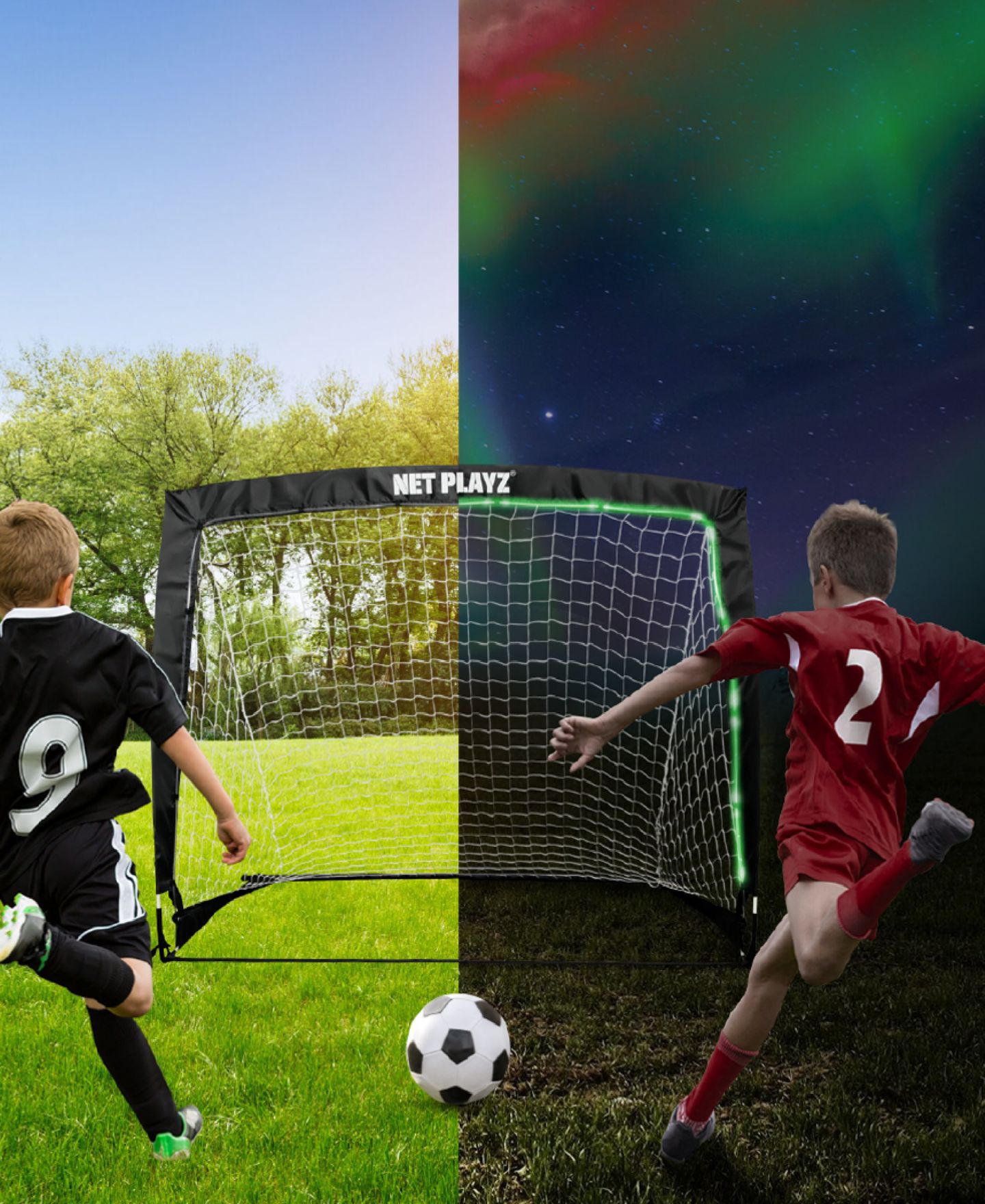 Детская игрушка NET PLAYZ GlowGame Playz Mini 4' x 3' Glow in the Dark Pop-Up Portable Soccer Goal, Ages 3+ — фото 4