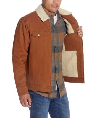 Men's Sherpa Lined Canvas Twill Trucker Jacket