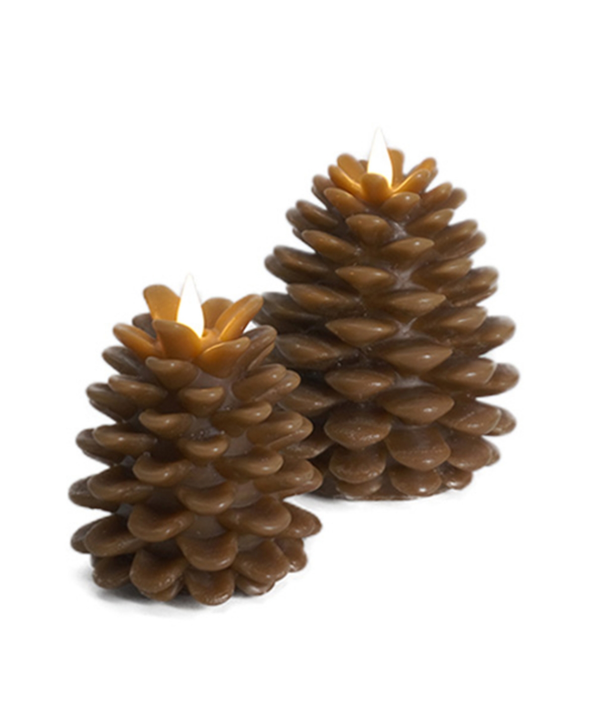 Seasonal Pinecone Flameless Candle 5 X 6 In Brown